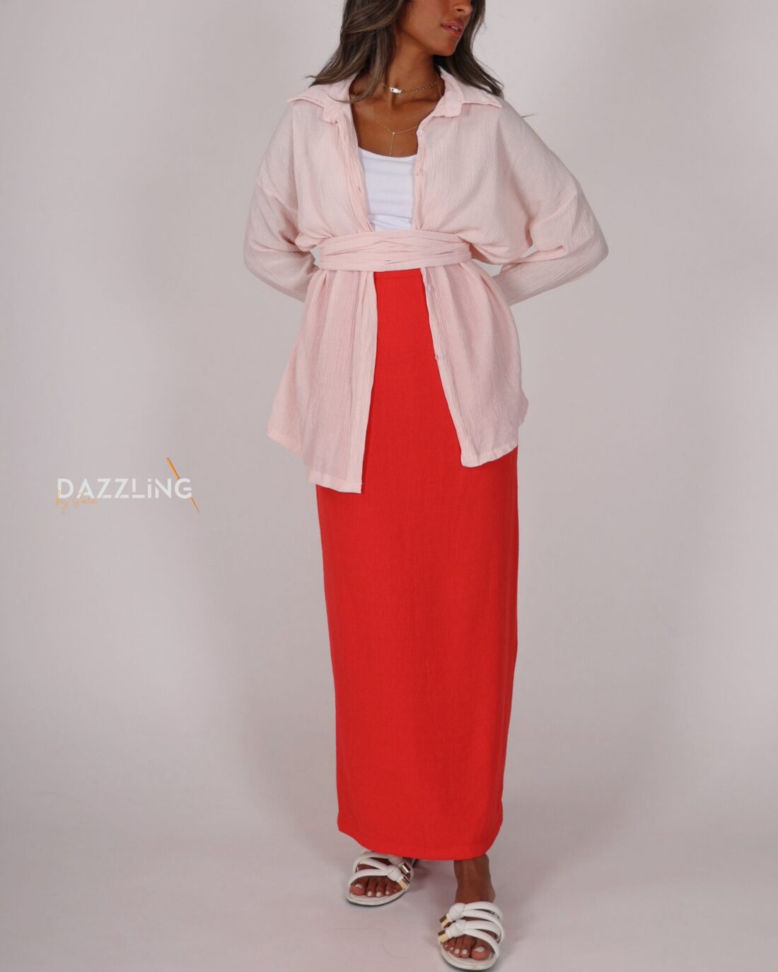 Pink shirt+Red skirt - Image 4
