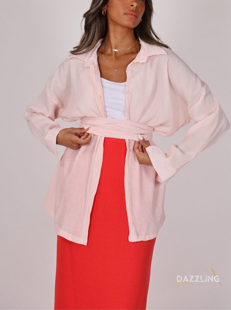 Pink shirt+Red skirt