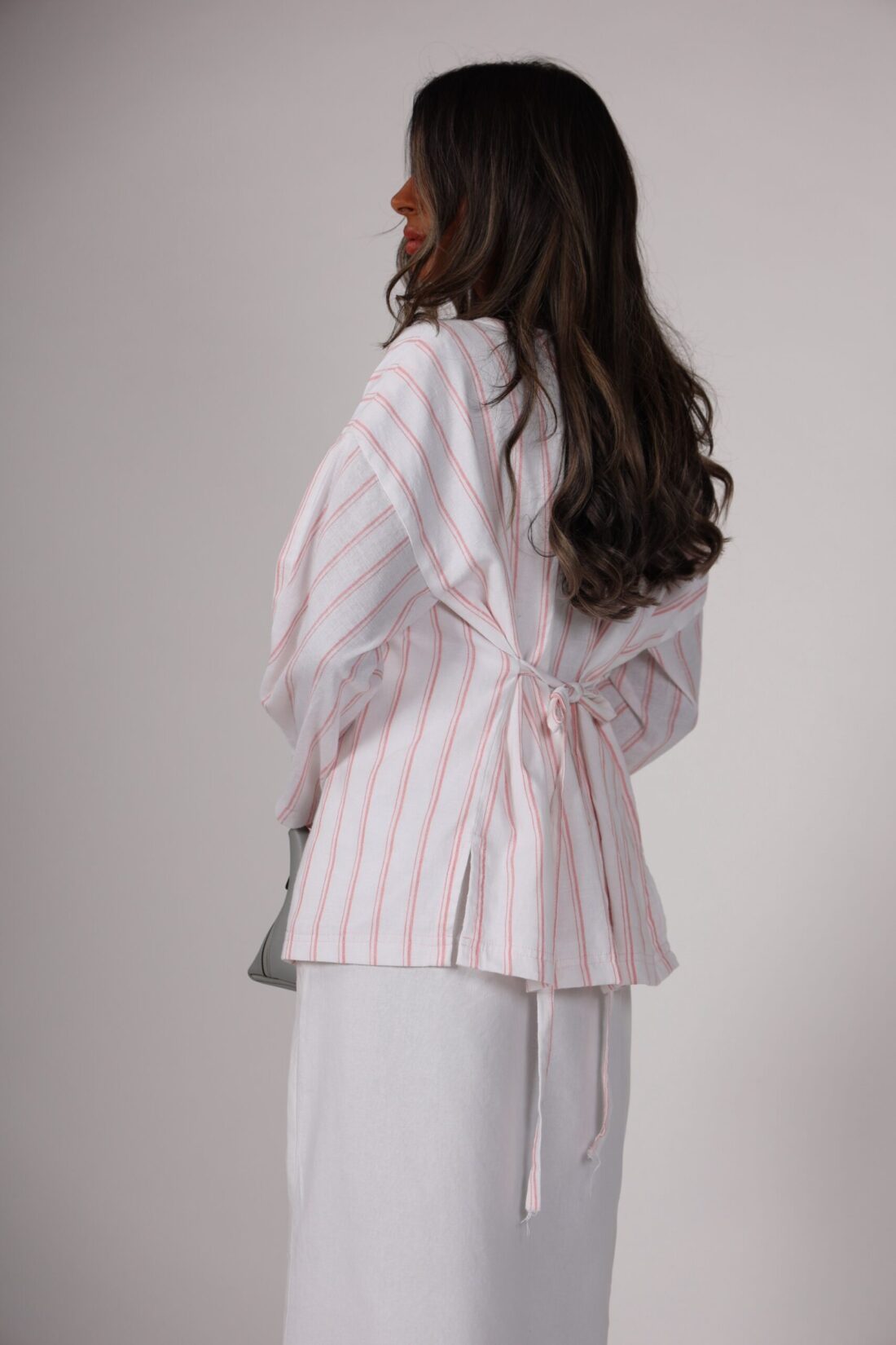 Pink stripes top+skirt