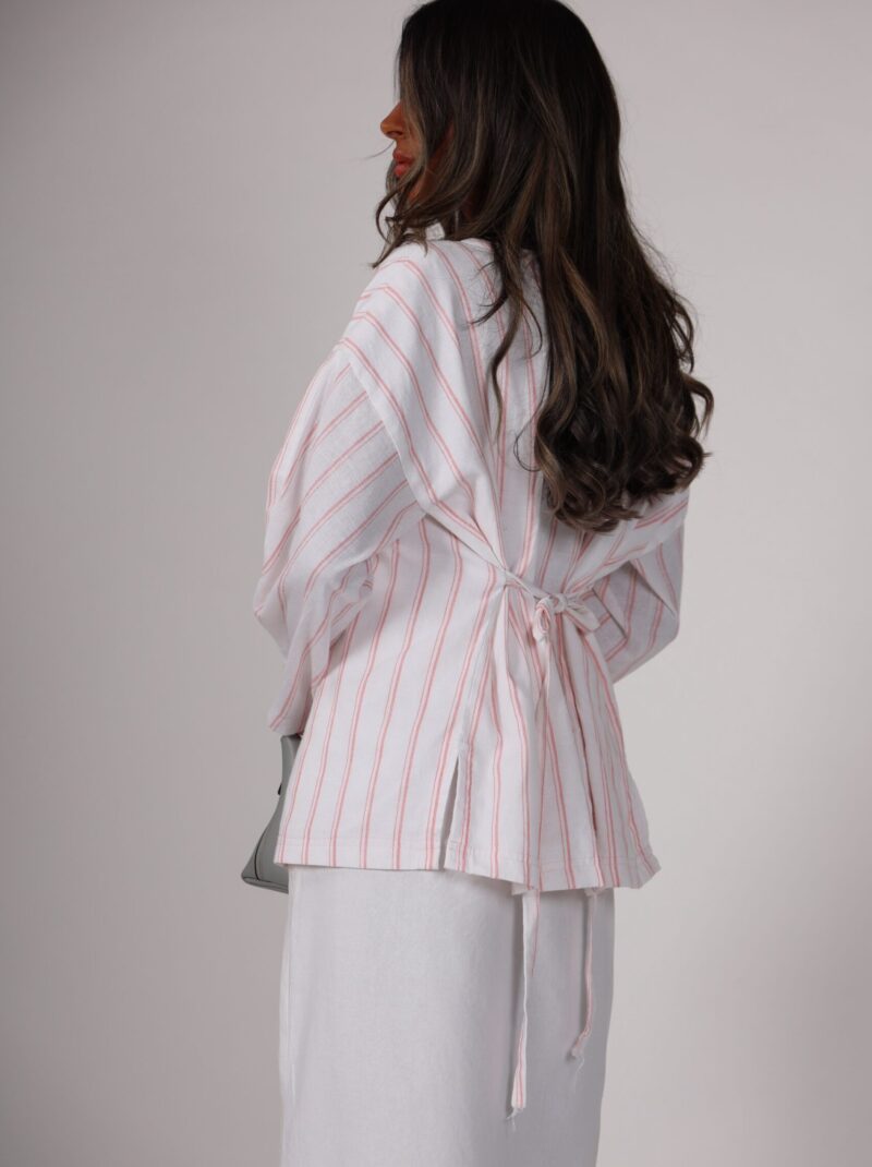 Pink stripes top+skirt