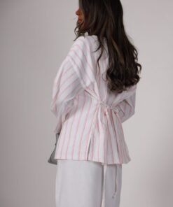 Pink stripes top+skirt